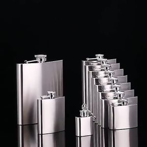 Stainless Steel Hip Flask 8oz Individual/Box Set in 5 Colors