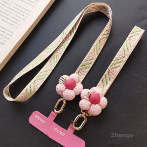 ZHENGEGE | Durable Floral Embroidered Neck and Wrist Lanyard for Phones Cameras ID Cards