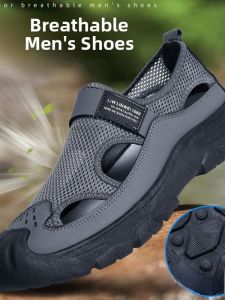 Old Beijing Mens Cloth Shoes Soft Bottom Anti-Slip Breathable Mesh Surface Summer Shoes Comfortable Casual Loafers