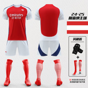 Arsenal 2526 Home Away Kit Summer Short Sleeve Football Uniform Set Eder Rice Team Jersey Polyester Fiber Quick Dry Mens Sportswear