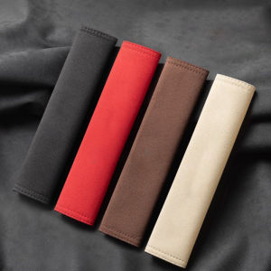 1Pc Suede Leather Car Seat Belt Covers Safety Belt Pad Protective Comfort Interior Decoration Auto Accessories For Adults Kids