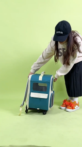 Durable Large Capacity Pet Carrier Backpack with Trolley - Comfort Fit for Cats/Dogs