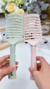 Lược chải tóc tạo kiểu ABS dẻo dai thiết kế vòng cung làm xoăn phồng dễ dàng bọc đầu massage gỡ rối tóc hiệu quả