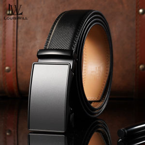 LouisWill Mens Belt Men Fashion Belt Men Genuine Leather Belts Pattern Belt Automatic Buckle Belts Brand Luxury High Quality Business Strap Male Waistband for Men