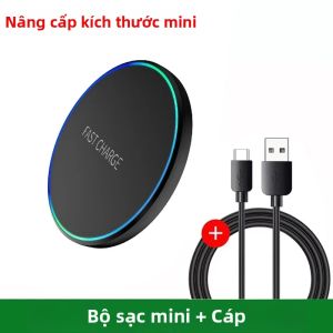 Sạc Không Dây Mini LED Tích Hợp Đế Sạc Nhanh Cho iPhone 17/16/15/14/13/12 Pro Samsung S25/S24 Xiaomi AirPOS 4/3 Pro - Cổng Kết Nối Type C
