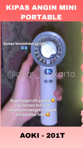 AOKI Kipas Mini Turbo AF-201T Portable 3 Kecepatan Angin  500mAh USB Charging Baterai Tahan Lama
