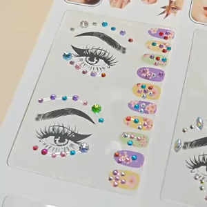 Stiker wajah berlian angin seni set kuku berlian / stiker batu permata plus stiker kuku berlian / wajah berlian