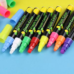 8 Colors Dry & Wet Erase Marker Pens - Liquid Chalk Markers for Chalkboards Signs Windows Blackboard Glass Mirrors