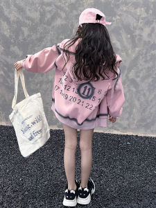 Áo Khoác Nỉ Cotton Cho Bé Gái Dáng Rộng Thời Trang Có Mũ Trùm Đầu Mùa Xuân Thu Thường Ngày Màu Trơn Áo Khoác Ngoài