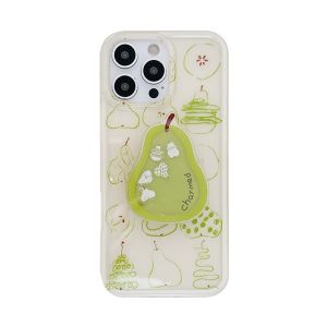 Summer Doodle Green Pear Cute Phone Case for Apple 17 Huawei Mate/P80 Nova14 Xiaomi 17/K80/Note15 Oppo Reno Honor 400 Female Vivo