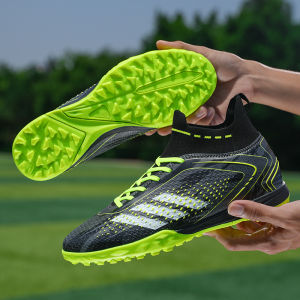 Ronaldo Messi Football Shoes Training Grass Short Studs Student High Top Soccer Cleats Lightweight Breathable Supportive