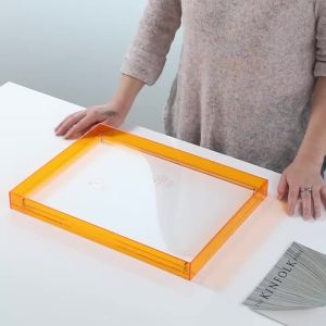 Acrylic Photo Frame Plastic Rectangle Hollow Picture Framed Holder Two Side Case Transparent Drawing Framework Home Decorations