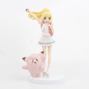 Takara Tomy | Pokemon Lillie with Clefairy Anime Action Figure Toys 19CM Kawaii Cartoon Fashion Charmander Psyduck Doll Kid Gift