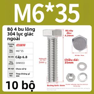 BAIRUITE | Bộ Ốc Vít Lục Giác Inox 304