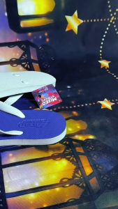MIZEO STREET Sandal Jepit Pria Wanita Dewasa Spon Lentur Dua Warna Putih Biru M024
