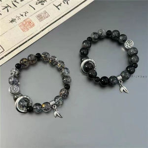 New Chinese Style Ink Chuan Xuan Yi Bracelet Chinese Ancient Style Beaded Couple Student Men and Women Special-Interest Design Accessible Luxury Bracelet Ornament
