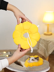 GỐI CHỐNG LIẾM VÒNG CỔ CHỐNG LIẾM CHO THÚ CƯNG HÌNH HOA HƯỚNG DƯƠNG