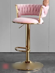 Happihaus High Chair Bar Stool Chair Backrest Luxury Air Lift Adjustable Rotating High Stool Modern Bar Counter Chair