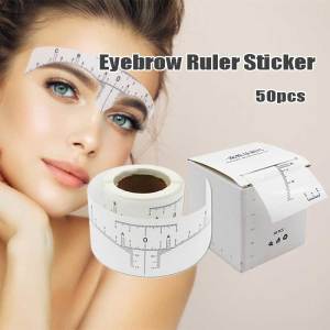 50Pcs Disposable Eyebrow Ruler Sticker Makeup Supply