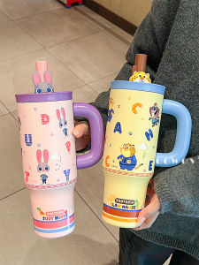 Large Capacity Straw Thermos Mug