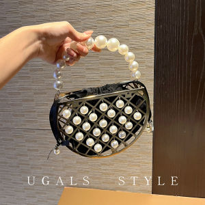 UGALS | Túi Xách Vai Elegance Trang Trí Viên Ngọc Kim Loại Vintage