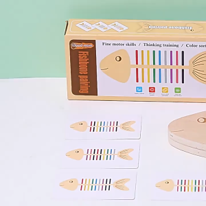 Đồ chơi giáo dục xếp màu hình xương cá Montessori – luyện kỹ năng cầm nắm nhận biết màu cho bé mới nhất 2025
