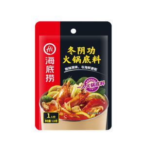 Haidilao Dongyingong Hot Pot Base Material 120g Thai Style Sour and Spicy Soup Mix for Home Use Refrigerate After Opening