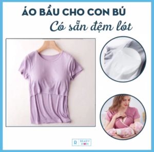 [Hoàn tiền 6%] Áo Bầu Cho Con Bú | Vải Modal | Mặc Nhà | Sau Sinh Cho Con Bú | Hàng Trung Quốc | AB01