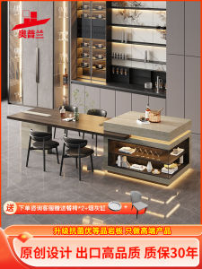 Expandable Island Table Dining Table Home Use High End Cave Stone Rock Plate Middle Ancient Style Restaurant Bar Table Furniture