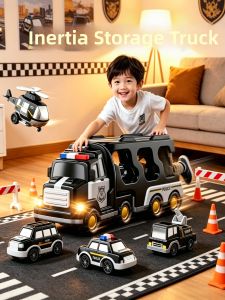BABYSHOME | Large Fire Engineering Police Toy Car with Storage