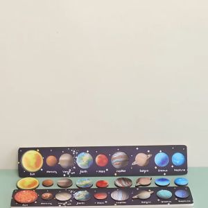 MALOTOYS - Wooden Puzzle Solar System Planets Planet Puzzle Tata Surya Wood Board Kayu Mainan Papan Montessori Universe Matching Game Edukasi Anak Malo Toys