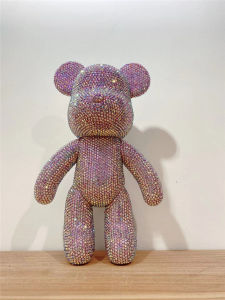 DIY Self-กาวคริสตัลรูปปั้นหมีRhinestoneเพชรBearbrickรุนแรงหมีDecor Glitter Applique Bearbrickตกแต่งของขวัญ