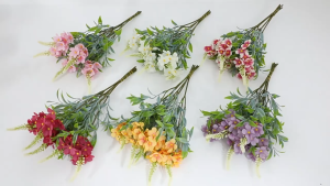 Simulated Embroidered Ball Bouquet Light & Fresh Silk-Look Plastic Flowers for Wedding Decor