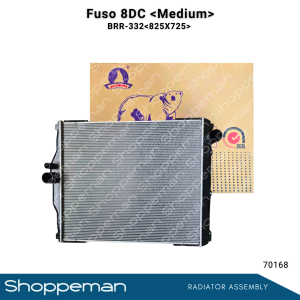 70168 FUSO 8DC RADIATOR ASSEMBLY MEDIUM TYPE M/T 825x725x68mm PP68 4ROWS BRR-332 1405000403/0303