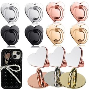 Metal Heart Mobile Phone Ring Holder Pendant Hook Round Accessories Self Adhesive Charm Holders DIY Kawaii Buckle Clasp Pendant