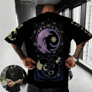 Pokémon Ibrahimovics New Anime Short-sleeved Mens and Womens Oversize Comfortable Loose Sports Running Fitness Top T-shirt