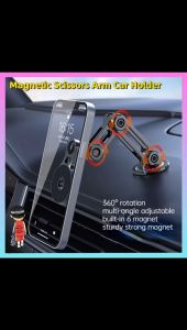 Magnetic Car Holder Scissors Arm Holder Strong Magnetic Dashboard Car Holder For All Phone