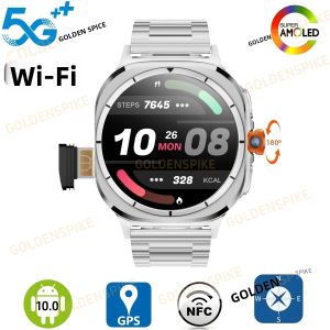 Đồng Hồ Thông Minh Ultra Tương Thích Với Samsung NFC Camera Xoay Khe Cắm SIM 4G/5G LTE GPS WiFi Theo Dõi Sức Khỏe Thiết Bị Đeo Tay Dành Cho Người Lớn