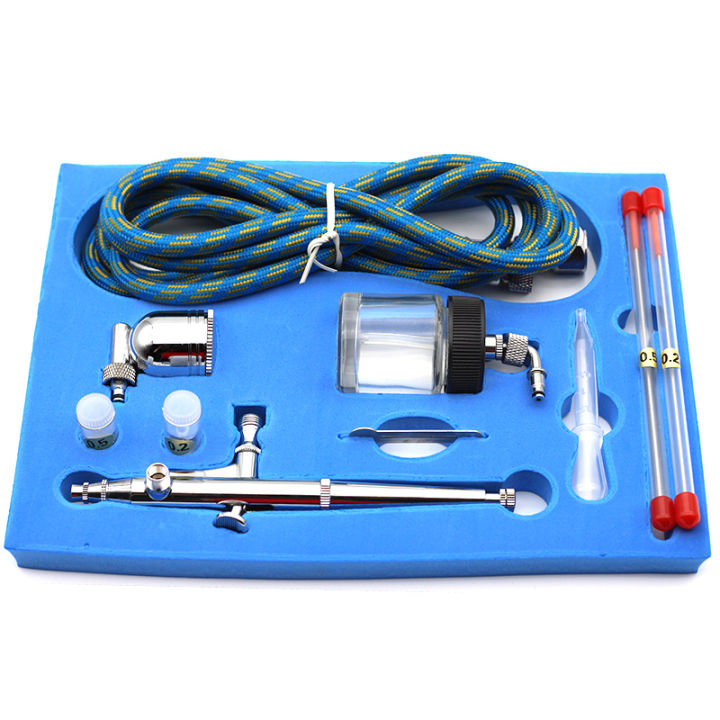 Bộ Cọ Phun Tác Động Kép Di Động Với Kim Và Vòi Phun 0,2mm 0,3mm 0,5mm Cho Bánh Thủ Công Sơn Nghệ Thuật Bộ Súng Phun Máy Nén Khí Điện Cho Gia Đình DIY
