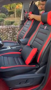 Honda Special Seat Covers Premium Waterproof Leather Cushion Honda Accessories For Civic City JazzAccord CR-V HRV Brv Brio，Altima Mobilio Auto Interior Protector Full Set (Leather & ice silk)