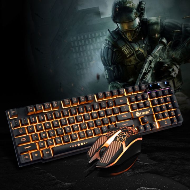 Mechanical Tactile keyboard and mouse Settings Rainbow Hanging backlit