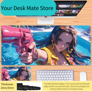 Bandai | Large Size Anime Boys Zoro Office Non-Slip and Dirt-Resistant Keyboard Mat Office Decorative Pads One Piece Leather Mouse Pad