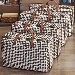 1pc Non-woven Fabric Quilt Storage Bag Large Capacity Portable Luggage Bag Foldable With Handle Packing Bag Clothes Organizer
