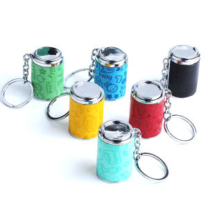 Creative Mini Money Box Multi-Functional Key Ring Coin Tube Simple Key Holder Small Storage Key Chain Pendant Zinc Alloy Gift