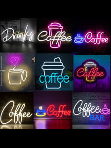 Creative Coffee Shop Decorative Lighting Neon Sign Electric Backlight Board Cold Drink Store Advertising Light Sign Bar