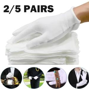 Solid Color Mens and Womens Etiquette White Cotton Gloves Waiter Driver Jewelry Worker Finger Gloves Sweating Gloves New