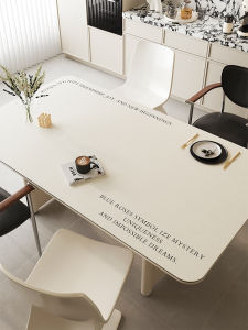 2025 New Rectangular Tablecloth Leather Waterproof Oil Resistant Heat Insulation Dining Table Mat Easy Clean Tea Table Pad