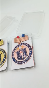 40 PIECES 5cm. Kagawaran Medals with Blue Red & White Lace - Silver/Gold Bronze Medal