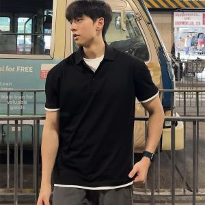 Sophisticated Ventilated Two-piece Style Short-sleeved Polo Shirt