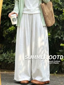 XINGJUSHE | White Linen Leisure Culotte Pants